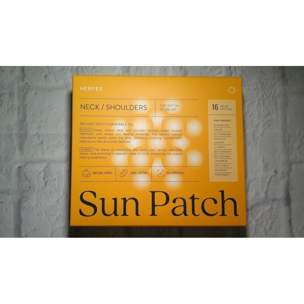 Herfes Sun Patch Neck Shoulder Pain Relief Patches 16 Ct Natural Herbs Wormwood